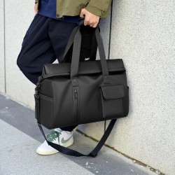 Fashionable men's travel bag, simple design, wet/dry separation carry-on luggage, trolley-type travel bag