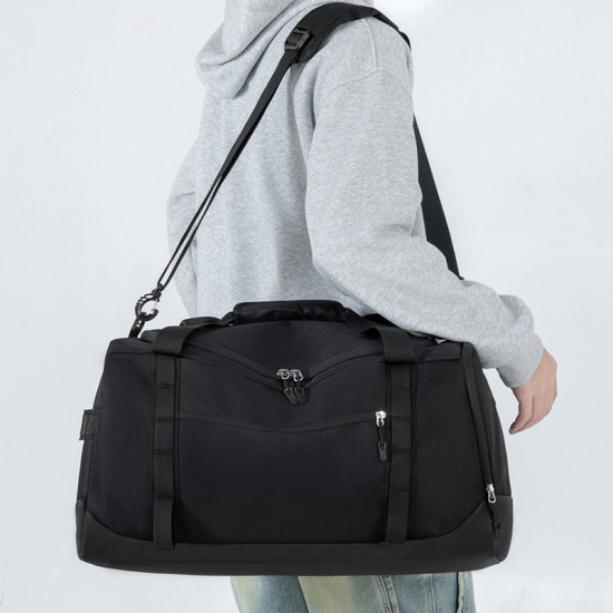 Men's stylish sports and fitness bag with wet and dry separation, shoe compartment, stress relief shoulder strap, casual travel bag