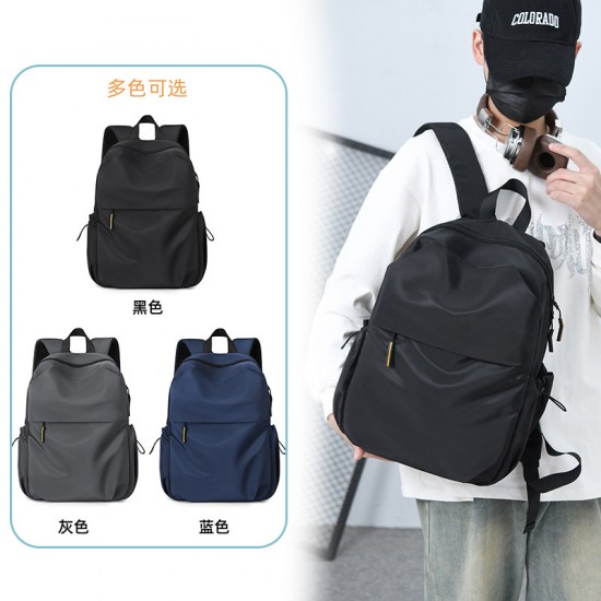 Men's casual backpacks, versatile, multi-compartment laptop backpacks for middle and high school students. Simple Oxford cloth backpack