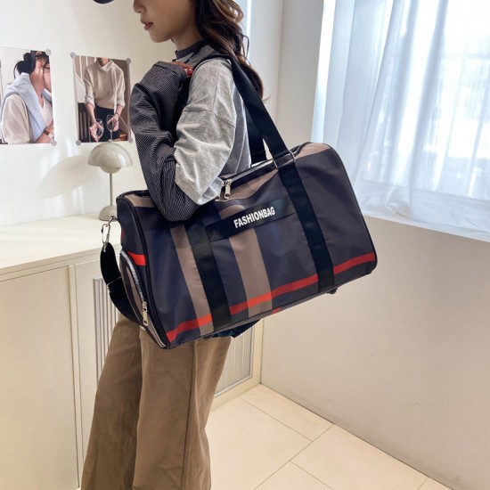 Foreign trade large-capacity travel bag, casual outdoor sports bag, simple fitness luggage with shoe compartment