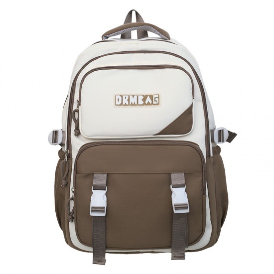 New contrasting color backpack for junior high school students, trendy and casual, versatile backpack for classes, college students, and high school students