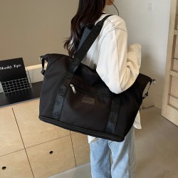 Expandable large-capacity travel bag, single-shoulder travel bag with wet/dry separation and casual gym bag with trolley