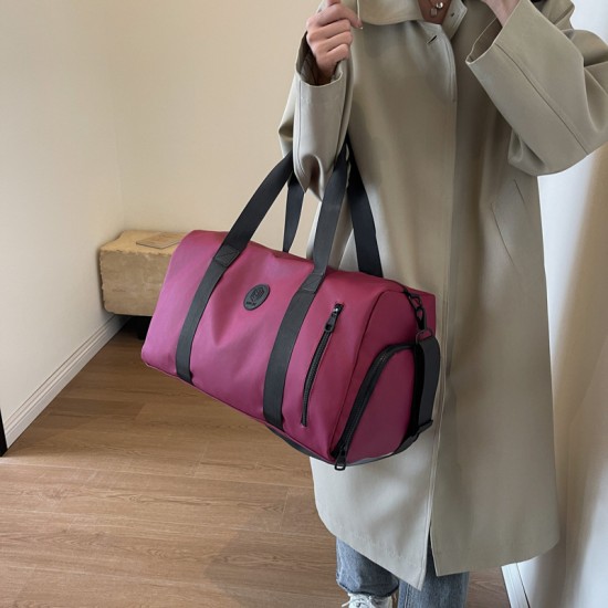 Men's and Women's Travel Bag, Large Capacity with Shoe Compartment, Business Travel Luggage Bag with Trolley