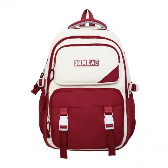New contrasting color backpack for junior high school students, trendy and casual, versatile backpack for classes, college students, and high school students