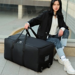 Wholesale new large-capacity travel bag, airline checked bag, airline suitcase, foldable moving luggage with universal wheels