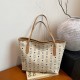 Cross-border trade retro large-capacity handbags, fashionable and trendy printed tote bags, simple commuter shoulder bags