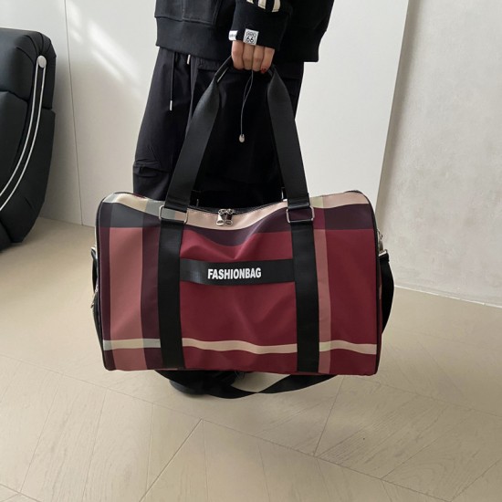 Foreign trade large-capacity travel bag, casual outdoor sports bag, simple fitness luggage with shoe compartment