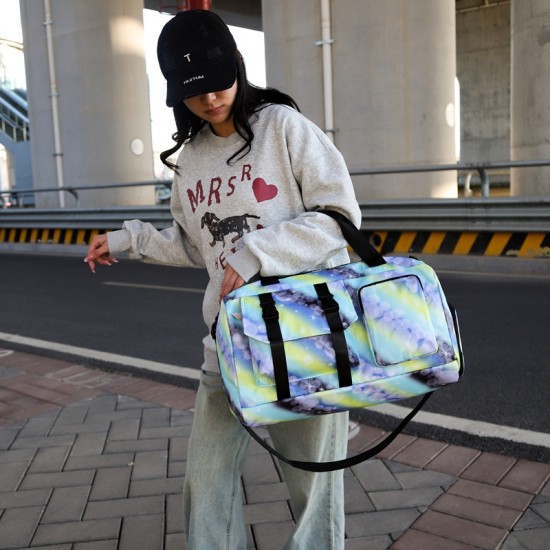 Wet/dry separation, sports and leisure fitness bag, fresh and stylish, large-capacity splash-proof travel bag