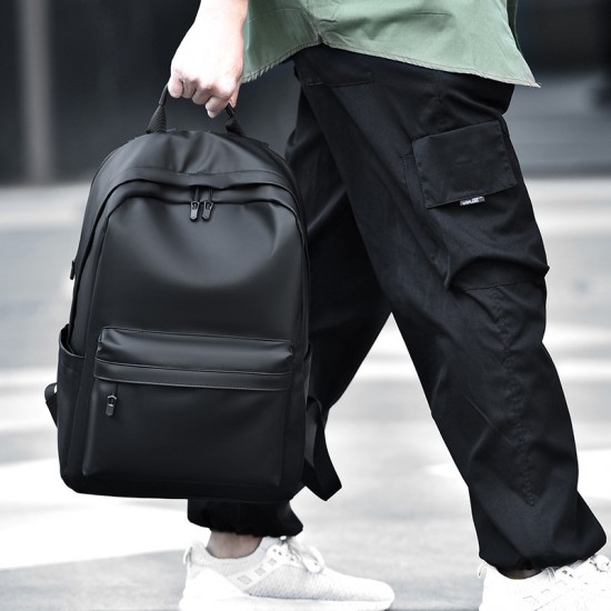 Cross-border men's backpacks, casual, waterproof, simple business backpacks, large-capacity travel laptop bags.