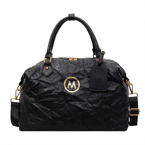 New personalized short-distance travel bag, trendy and fashionable handheld sports and fitness bag, large-capacity PU leather duffel bag