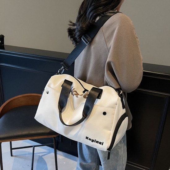 Men's and Women's Fashionable Wet/Dry Separate Sports Gym Bag, Trendy and Large Capacity, Trolley-Attachable Travel Bag with Shoe Compartment