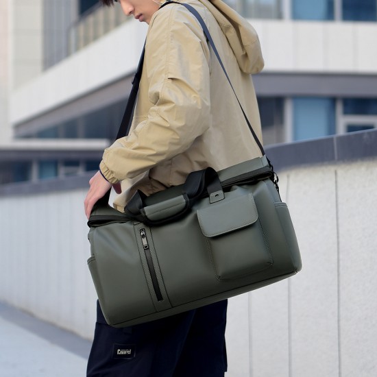 Fashionable men's travel bag, simple design, wet/dry separation carry-on luggage, trolley-type travel bag