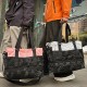 Couple's simple casual travel bag, dark-patterned carry-on luggage with shoe compartment Wet/Dry Separate Sports Bag, Trolley-Attachable