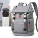 New men's large-capacity travel backpacks, stylish and trendy solid-color business laptop backpacks.