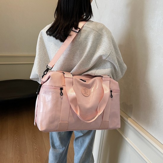 Cross-Border Business Travel Bag, Fashionable PU Women's Hand Luggage Bag, Wet/Dry Separation, Simple Yoga Gym Bag