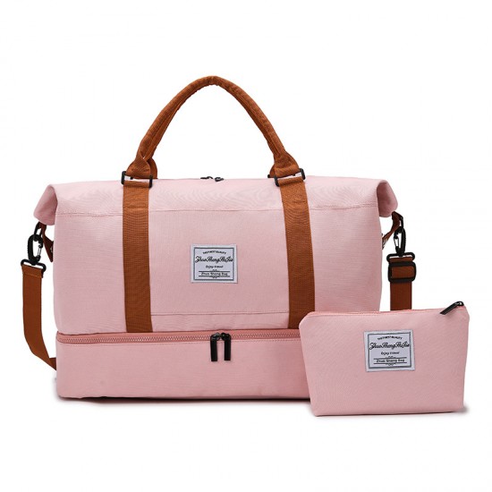 Stylish contrasting color storage bag, simple large-capacity business travel bag, wet/dry separation, fitness bag with shoe compartment