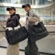 Couple's simple casual travel bag, dark-patterned carry-on luggage with shoe compartment Wet/Dry Separate Sports Bag, Trolley-Attachable
