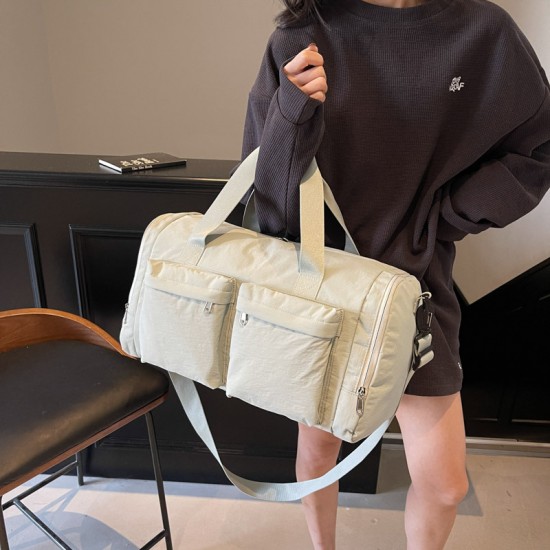 Unisex travel luggage with shoe compartment and double pockets, wet/dry separation, sports fitness bag