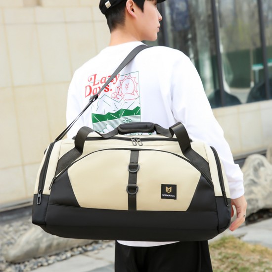 Lightweight travel bag with wet/dry separation and sports and fitness bag, large capacity, shoe compartment, casual travel bag with trolley