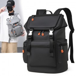 New men's large-capacity travel backpacks, stylish and trendy solid-color business laptop backpacks.