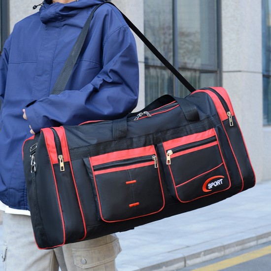 Long-distance travel, business trip, large-capacity, casual, simple, multifunctional travel bag, suitable for household out-of-season clothing storage.