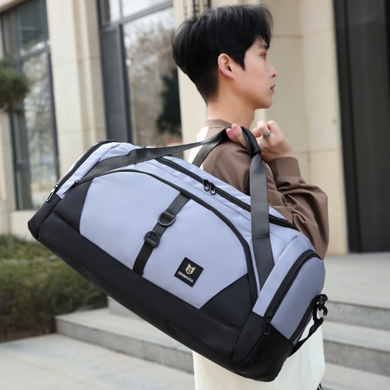 Lightweight travel bag with wet/dry separation and sports and fitness bag, large capacity, shoe compartment, casual travel bag with trolley