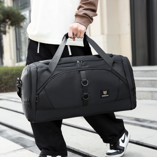 Lightweight travel bag with wet/dry separation and sports and fitness bag, large capacity, shoe compartment, casual travel bag with trolley
