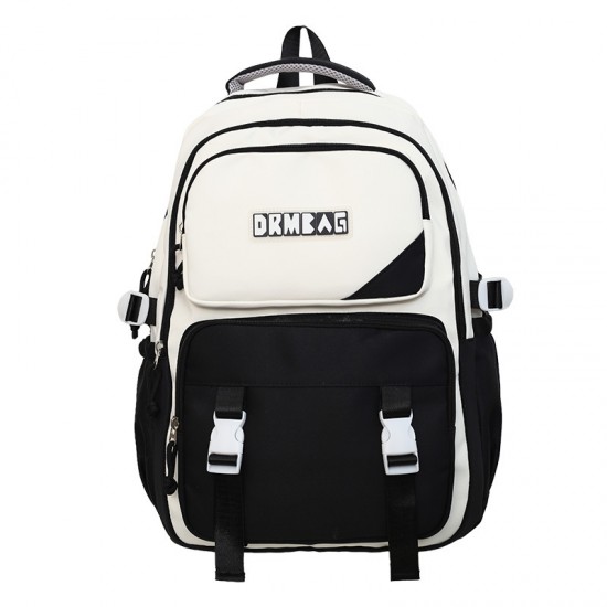 New contrasting color backpack for junior high school students, trendy and casual, versatile backpack for classes, college students, and high school students