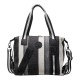 Striped retro travel bag, large-capacity lightweight handbag for women, short-distance travel luggage, wet/dry fitness bag