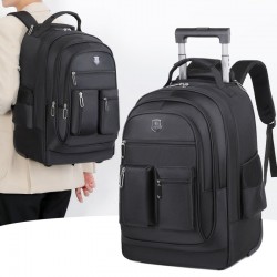 Wholesale new business laptop bags for men and women, logo-printable casual travel bags, middle school student backpacks with trolleys.