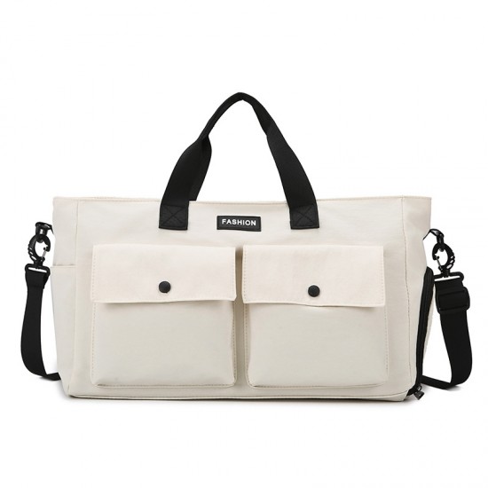 Sports and Leisure Wet/Dry Separate Gym Bag, Large-Capacity Travel Hand Luggage Bag with Trolley and Shoe Compartment