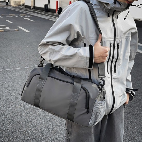 Wet/dry separation, sports fitness bag, men's travel bag with shoe compartment, large-capacity shoulder bag for commuting