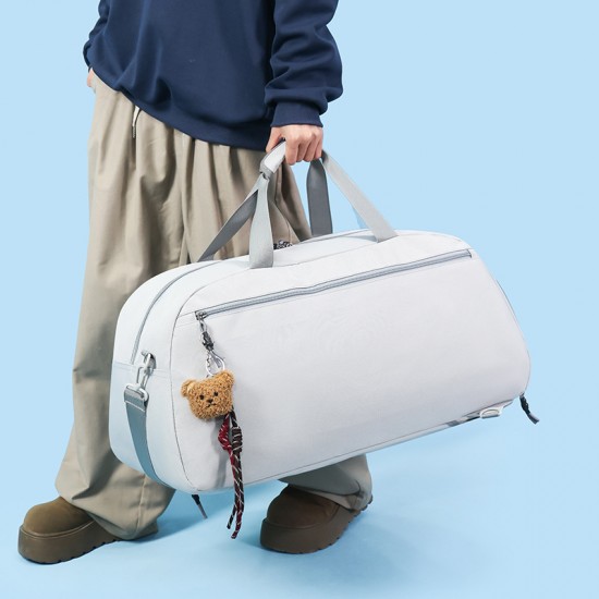 Simple, casual, large-capacity, lightweight travel bag with shoe compartment, student back-to-school clothing storage bag