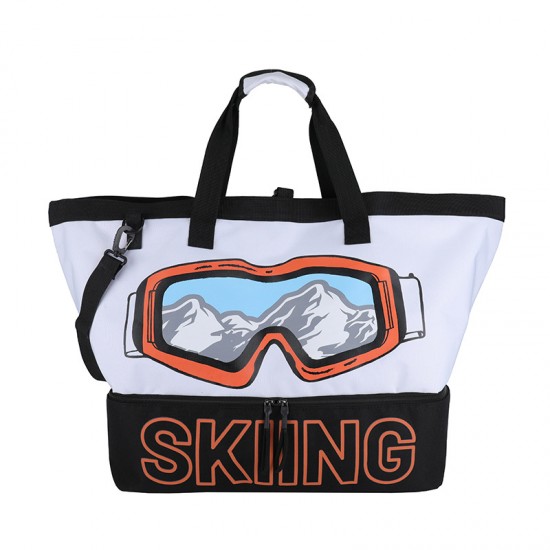 Large-capacity gym bag with shoe compartment, drawstring storage, men's travel luggage storage bag