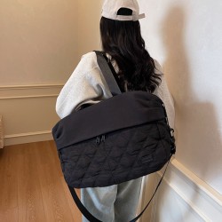 Women's simple casual diamond-patterned travel bag, wet and dry separation, sports and fitness bag