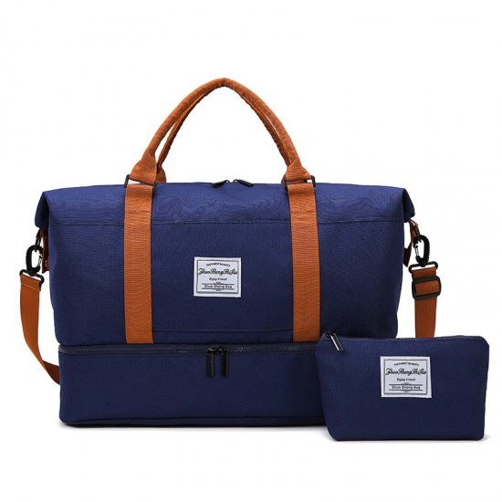 Stylish contrasting color storage bag, simple large-capacity business travel bag, wet/dry separation, fitness bag with shoe compartment