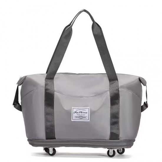 Short travel luggage with wheels, expandable moving storage bag, large-capacity portable gym bag for expectant mothers