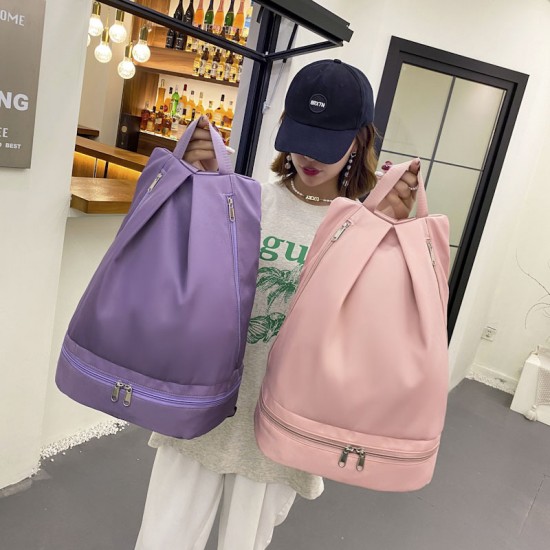 Wet and dry separation basketball sports bag, simple and lightweight swimming and fitness bag, large capacity short travel backpack