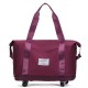 Short travel luggage with wheels, expandable moving storage bag, large-capacity portable gym bag for expectant mothers
