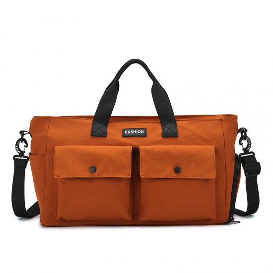 Sports and Leisure Wet/Dry Separate Gym Bag, Large-Capacity Travel Hand Luggage Bag with Trolley and Shoe Compartment