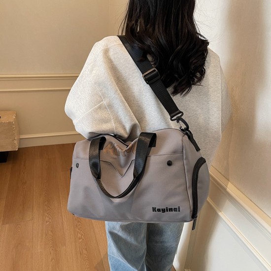 Men's and Women's Fashionable Wet/Dry Separate Sports Gym Bag, Trendy and Large Capacity, Trolley-Attachable Travel Bag with Shoe Compartment