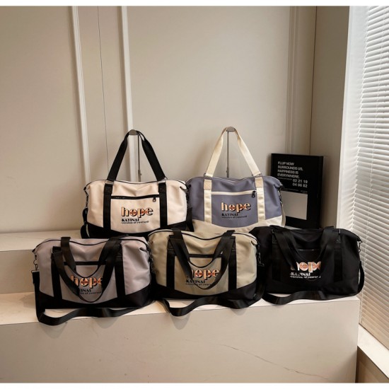 Trendy casual large-capacity short-distance travel carry-on luggage, wet/dry separation, sports and fitness bag with trolley attachment