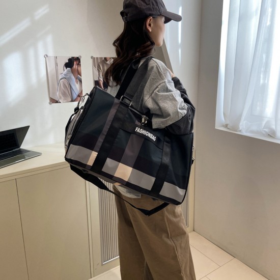 Foreign trade large-capacity travel bag, casual outdoor sports bag, simple fitness luggage with shoe compartment