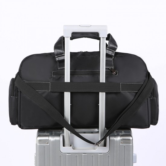 Men's large-capacity travel bag with multiple pockets, short-distance business trip outdoor storage, trolley function