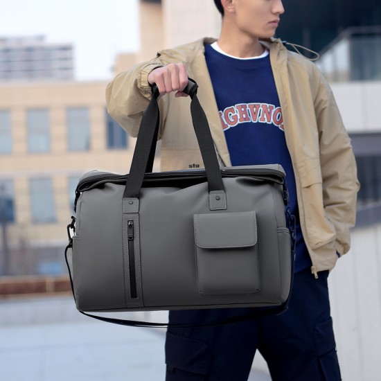 Fashionable men's travel bag, simple design, wet/dry separation carry-on luggage, trolley-type travel bag